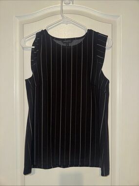 Banana Republic Black Pinstripe Sleeveless Shell Top
